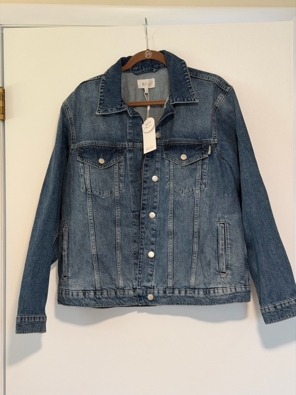 Rails Grove Boyfriend Trucker Denim Jacket Large